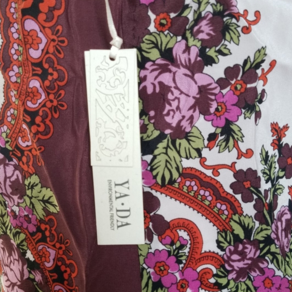 New Anthropologie Floral Ruffle Blouse Silk Ya-Da Boho V-Neck Top Small - Picture 6 of 8